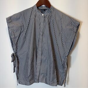 Club Monaco Women's Top Blue White Striped Casual Sleeveless Size S 100% Cotton